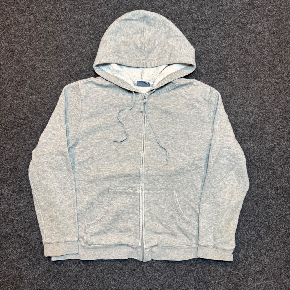 Classic Elements Petite Gray Zip Up Hoodie Sweatshirt Large P Heather Gray